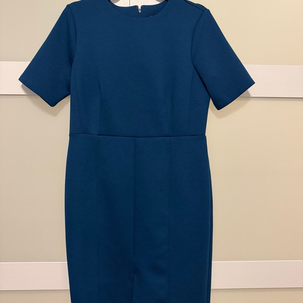 Women’s Ann Taylor Teal Sheath Dress Size 10P Petite Short Sleeve